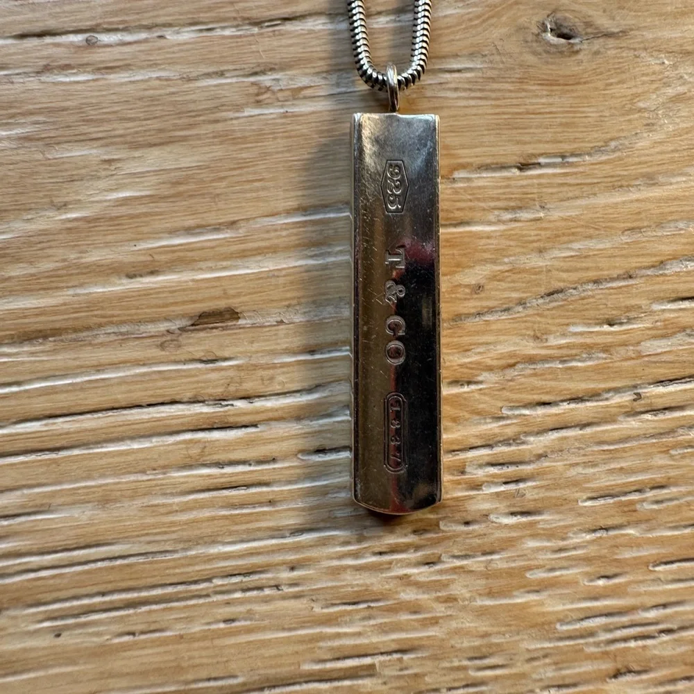 Authentic Tiffany&Co 1837 bar pendant necklace Price Firm!